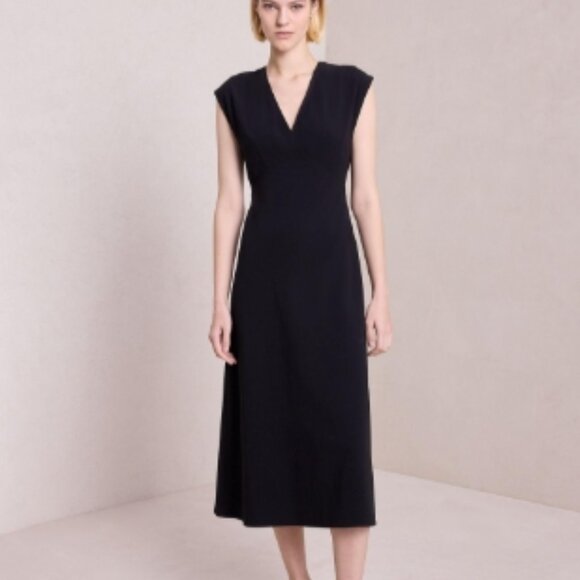 A.L.C.  Amelie Open Back Lace-Up Midi Dress Black 4 - Picture 5 of 5